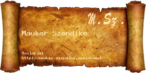 Mauker Szendike névjegykártya